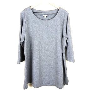 J. Jill Women's Heather Gray Ponte Tunic 2X